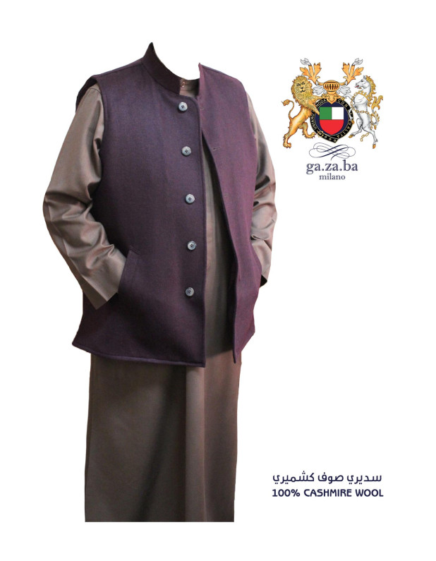 KASHMIRI VEST JACKET BURGUNDY